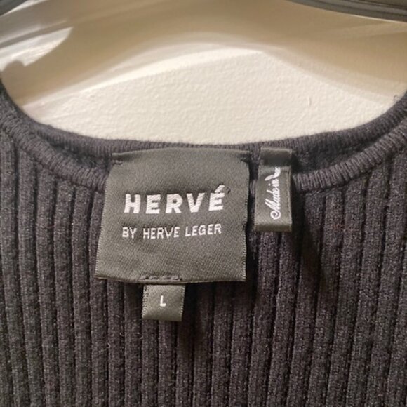 Herve by Herve Leger cold shoulder black sweaterdress - Picture 4 of 4